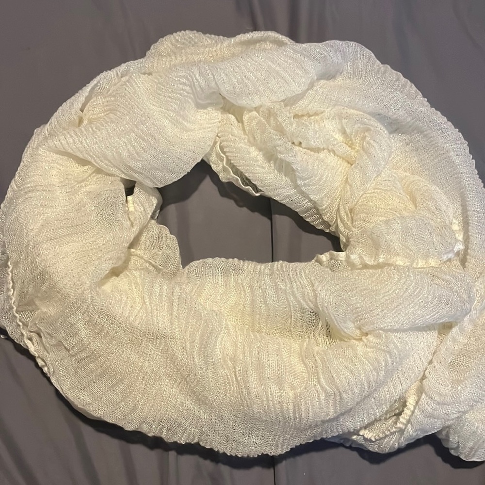 white glitter infinity scarf